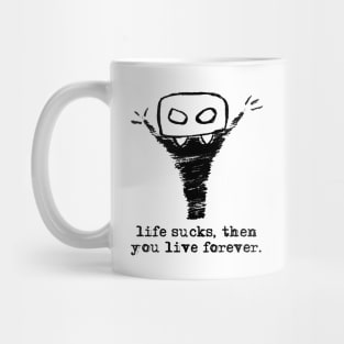 Bloody Mario - the Italian vampire – Life sucks (black on white) Mug